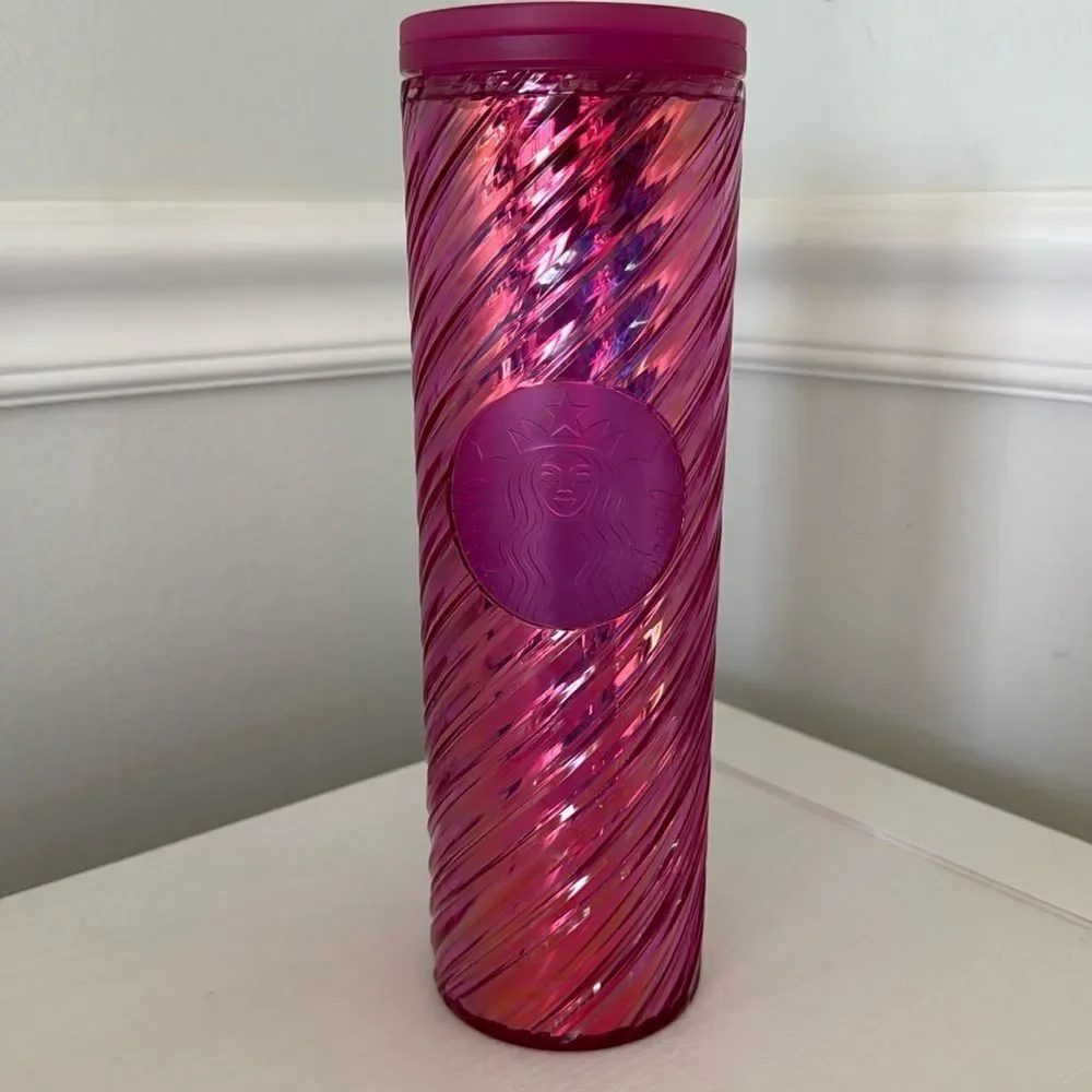 Starbucks Limited Edition Christmas Holiday 2022 Pink Iridescent Tumbler‎ 16oz